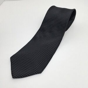 Machado Necktie Men One Size Black Blue Silk Geometric Micro Pattern Made in USA